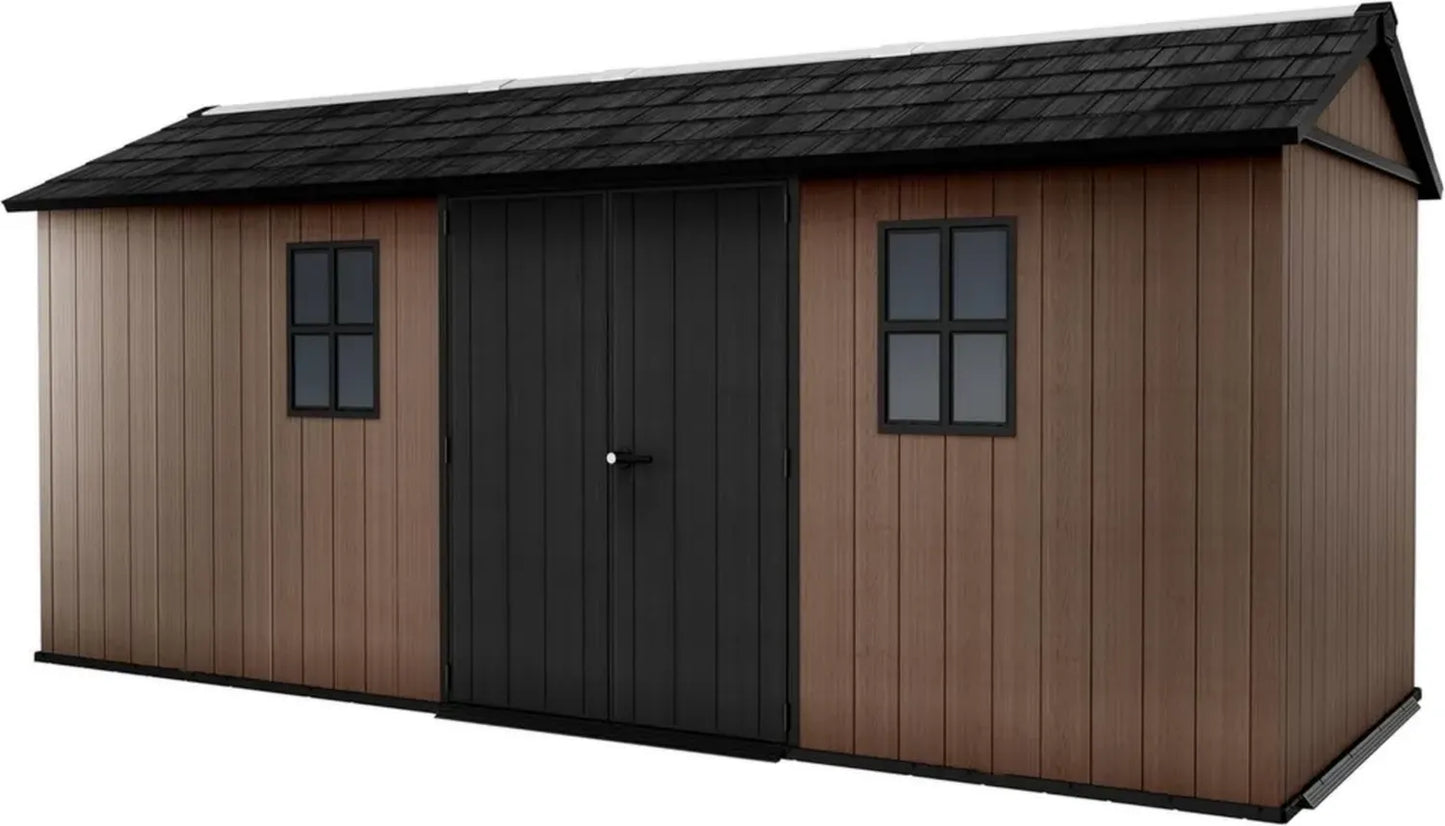 Keter Abri de Jardin 10,3 m² avec Aspect Bois et Ouvertures Orientables