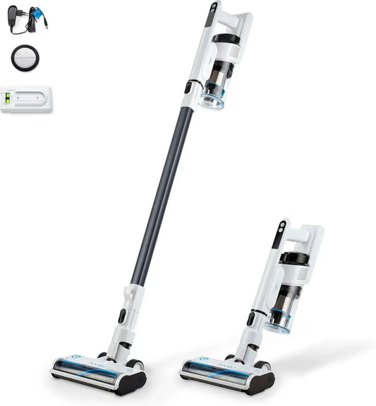 Aspirateur Sans Fil 2-en-1 hoogo S3, 50 Min d'Autonomie, Spécial Poils d'Animaux, LED Silencieux, Accessoires Inclus
