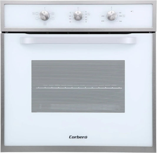 Four Encastrable Corberó - 70L, Blanc, Inox, Hydrolyse, 4 Programmes, Éclairage LED, Double Porte, Classe A