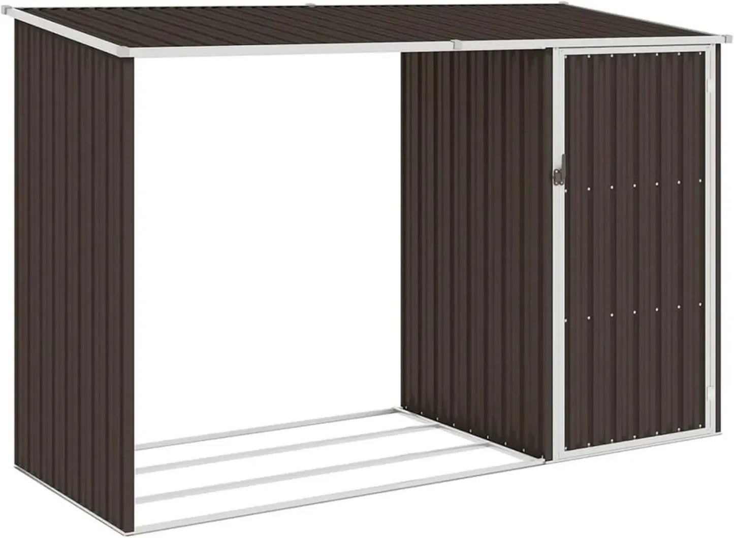 Abri de Jardin en Acier Galvanisé Marron 245x98x159 cm pour Stockage d'Outils