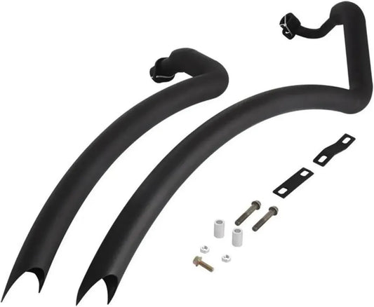 Silencieux d'Échappement Moto en Acier Inoxydable pour Yamaha V-Star 400 650, Chromé/Noir