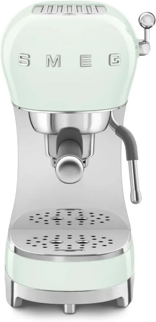 Smeg Machine à Café Expresso Thermoblock avec Buse Vapeur, 4 Fonctions, Réservoir Amovible 1L, Vert Pastel