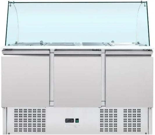 Comptoir Réfrigéré à Salades 4 GN 1/1 avec Trois Portes