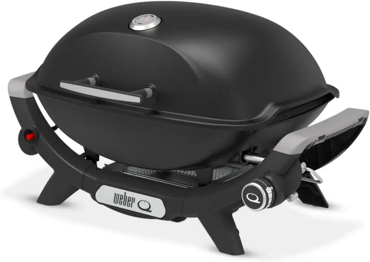 Weber Q2100N Barbecue à Gaz, Surface de Cuisson 53x39 cm, 1 Brûleur, Grilles Émaillées en Fonte, Couvercle en Aluminium - Noir