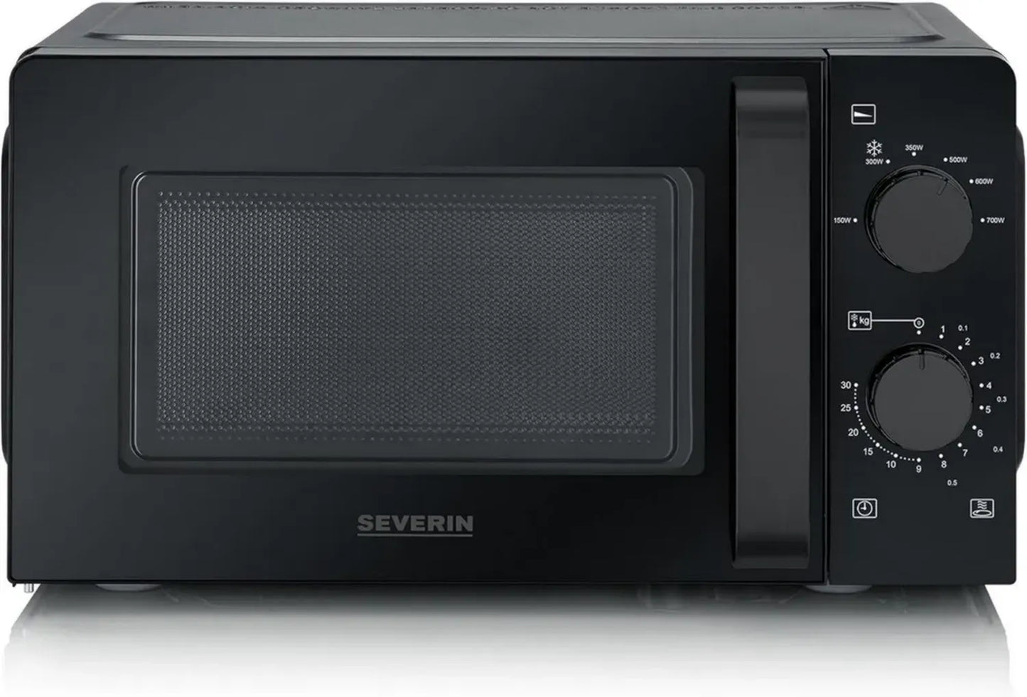 SEVERIN Micro-ondes 19L, 700W, 6 niveaux de puissance, Minuteur 30 min, Plateau tournant, Noir