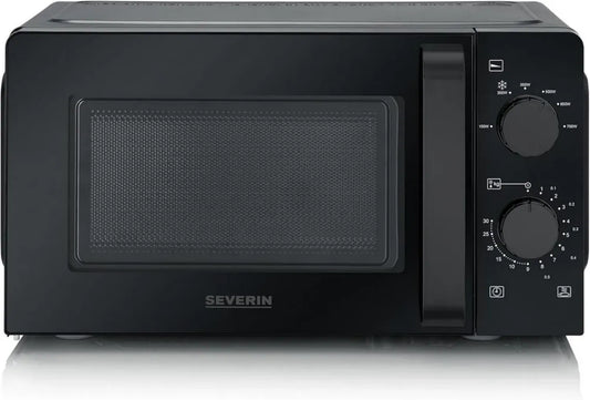 SEVERIN Micro-ondes 19L, 700W, 6 niveaux de puissance, Minuteur 30 min, Plateau tournant, Noir