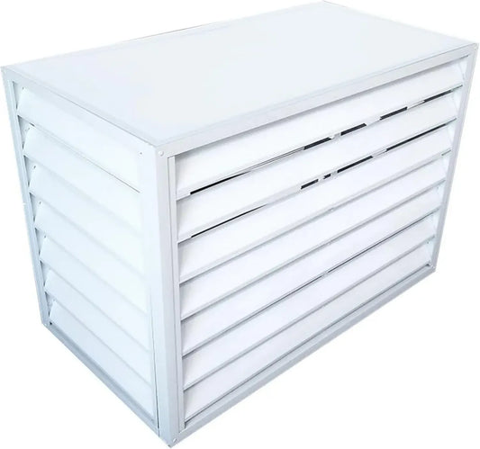 Coffre de protection en aluminium pour climatiseur extérieur, insonorisé, antichoc, résistant à l'eau et à la poussière, couleur blanche, 100x50x70cm